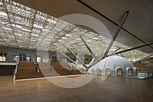 Singapore, Singapore - July 18, 2016: Interior of National Gallery Singapore, former City Hall of Singapore