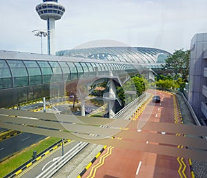 Singapore, Singapore - November 10, 2023: Changi Airport in Singapore, airport interiors