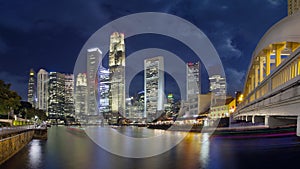 Singapore Skyline from Boat Quay photo