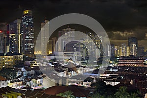 Singapore Skyline and Chinatown Cityscape photo