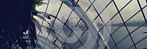 Singapore skyline through dome