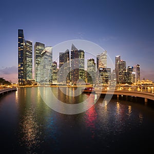 Singapore skyline at dusk