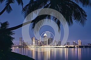 Singapore skyline at dusk