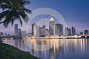 Singapore skyline at dusk