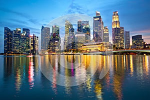 Singapore skyline at dusk