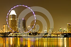 Singapore Skyline in the evening photo