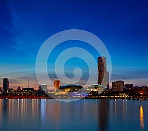 Singapore skyline evening