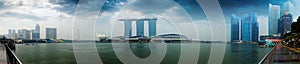 Singapore skyline - hotels and offices with reflection panorama photo