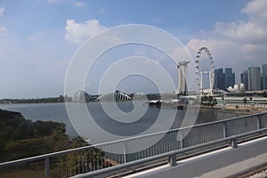 Singapore skyline from Jubilee Bridge - Singapore tourism - tourist attractions