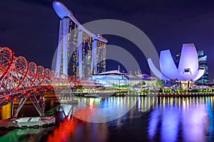 Singapore skyline night