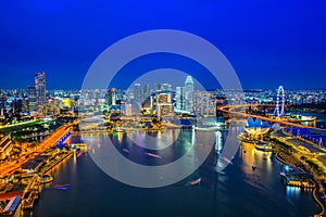 Singapore skyline at night