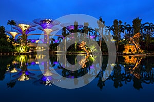 Singapore skyline at night