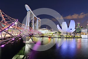 Singapore skyline at night - Marina bay