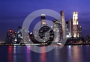 Singapore Skyline night view