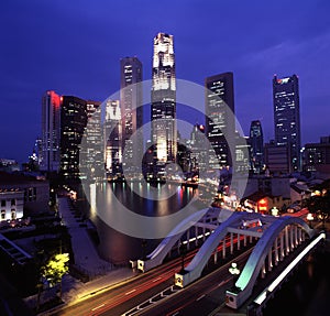 Singapore Skyline night view