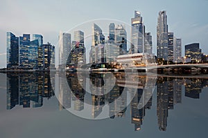 Singapore skyline and reflection