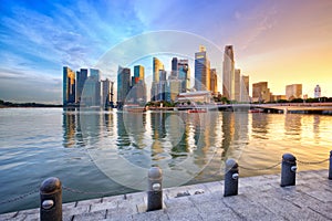 Singapore skyline at sunset