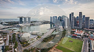 Singapore skyline at a sunset