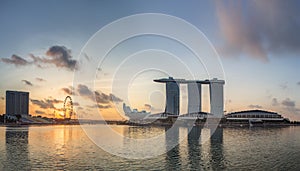 Singapore Skyline and view of Marina Bay