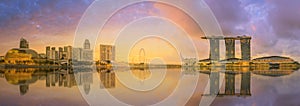 Singapore Skyline and view of Marina Bay