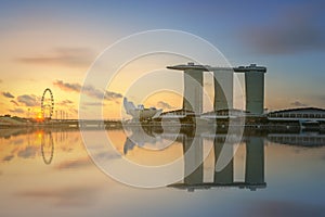 Singapore Skyline and view of Marina Bay