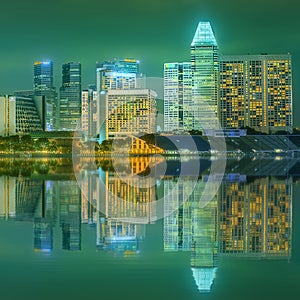 Singapore Skyline and view of Marina Bay