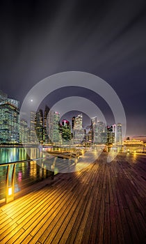 Singapore Skyline and view of Marina Bay