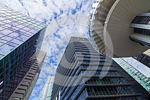 Singapore skyscraper modern office building blue sky