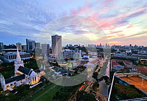 Singapore Swissotel view on central business district with beautiful sky