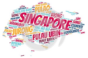 Singapore top travel destinations word cloud photo