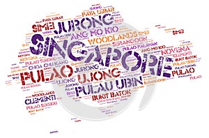 Singapore top travel destinations word cloud photo