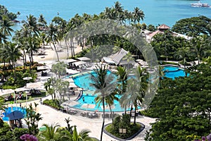 Singapore travel - view of beach in Sentosa island.