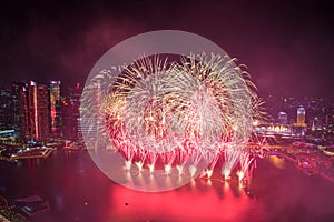 Singapore 50 years National Day dress rehearsal Marina bay fireworks