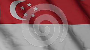 Singaporean flag waving in the wind.