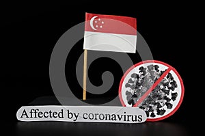 Singapur is one of many lands affected by coronavirus. Covid-19 is a type of group of RNA viruses that cause variety of diseases photo