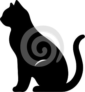 Singapura Cat Black Silhouette Generative Ai