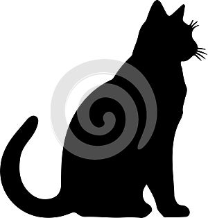 Singapura Cat Black Silhouette Generative Ai