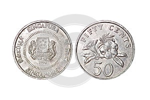 Singapura metal coin, fifty cente, year 1990