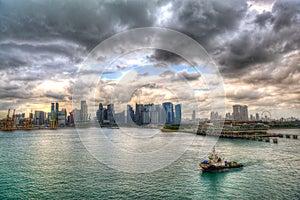 Singapure from the sea.