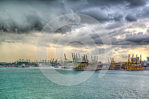 Singapure from the sea.