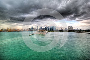 Singapure from the sea.