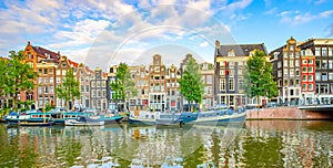 Singel canal in Amsterdam city, Netherland