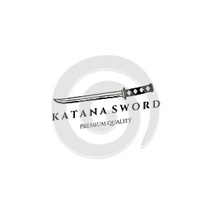 singel katana vintage icon minimalist vector logo illustration design