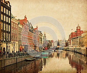 The Singel is one of the numerous canals in Amsterdam, Netherlands