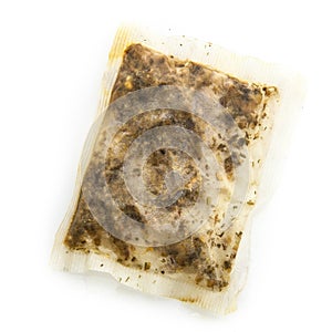 Singel used wet tea bag