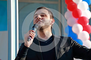 Singer from Chechen Republic at the festival in Pyatigorsk, Russia