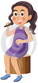 Singer girl cartoon character