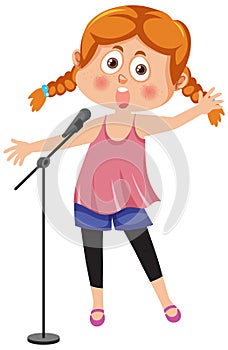 Singer girl cartoon character
