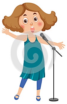 Singer girl cartoon character