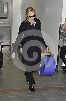 Singer Madonna is seen at LAX airport